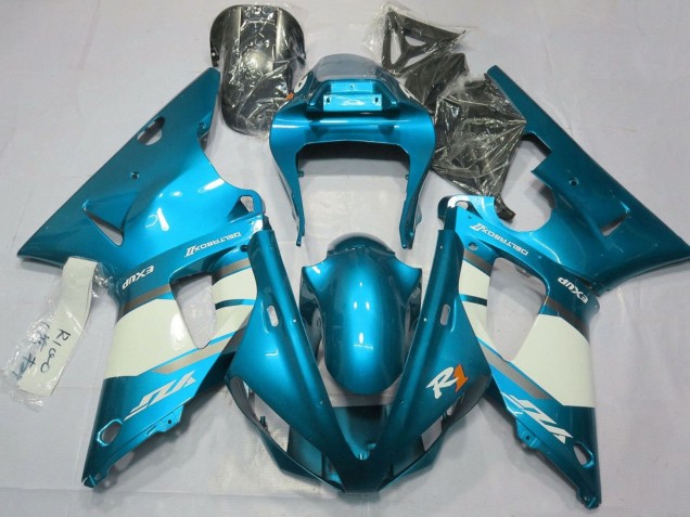 Carena Moto Yamaha YZF 1000 R1 2000-2001 - Blu Bianco Argento