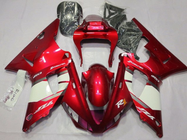 Carena Moto Yamaha YZF 1000 R1 2000-2001 - Rosso Bianco Argento