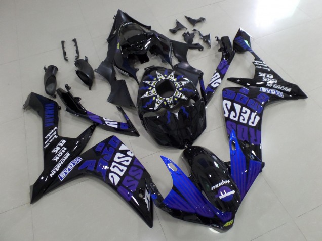 Carena Moto Yamaha YZF 1000 R1 2007-2008 - Nero Blu Viola Bianco Rossi
