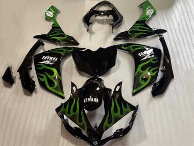 Carena Moto Yamaha YZF 1000 R1 2007-2008 - Nero Lucido Verde Fiamma Fabbrica