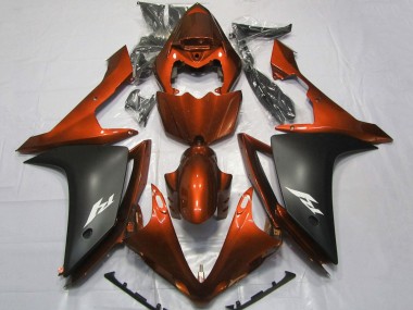 Carena Moto Yamaha YZF 1000 R1 2007-2008 - Arancia Nero Opaco Fabbrica