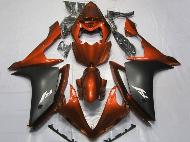 Carena Moto Yamaha YZF 1000 R1 2007-2008 - Arancia Nero Opaco