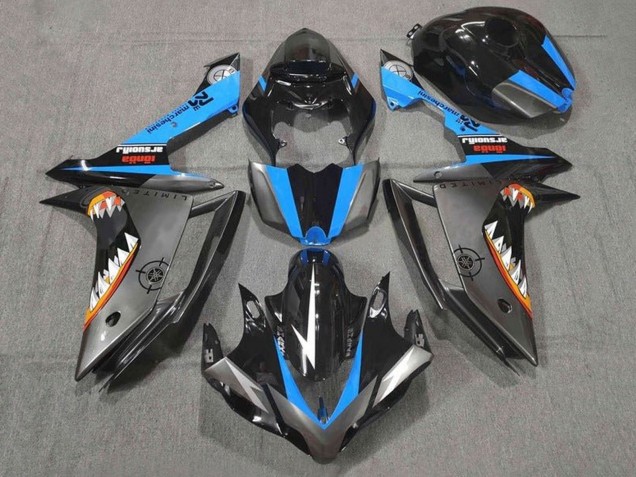 Carena Moto Yamaha YZF 1000 R1 2007-2008 - Nero Lucido Blu Argento Arancia Bianco Squalo