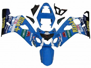 Carena Moto Suzuki GSXR 600 / GSXR 750 2004-2005 - Blu Verde Nero Giallo Rizla Fabbrica