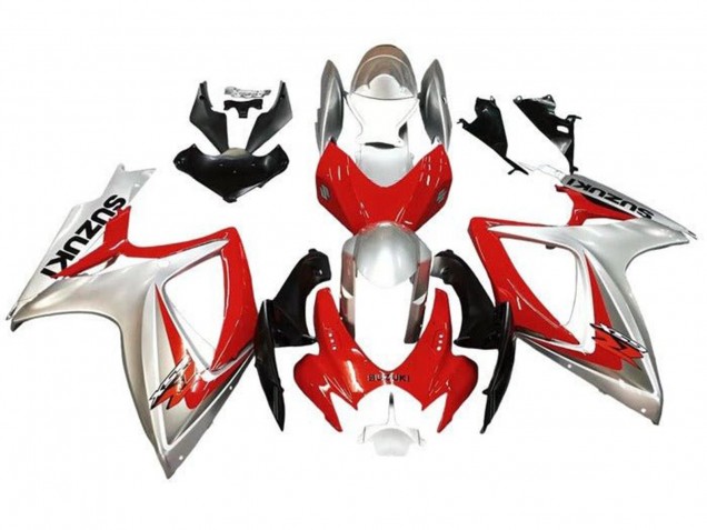 Carena Moto Suzuki GSXR 600 / GSXR 750 2006-2007 - Argento Rosso Nero