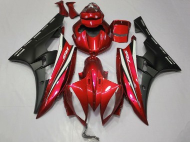 Carena Moto Yamaha YZF R6 2006-2007 - Rosso Bianco Nero Opaco Motul Fabbrica