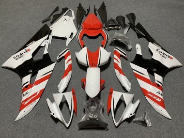 Carena Moto Yamaha YZF R6 2006-2007 - Bianco Arancia Nero Lucido Banda Fabbrica