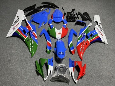 Carena Moto Yamaha YZF R6 2008-2016 - Bianco Blu Verde Rosso Fiat Dunlop Motul Michelin Fabbrica