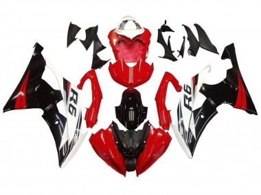 Kit Carena Moto Yamaha YZF R6 2008-2016 - Bianco Rosso Nero Lucido Fabbrica