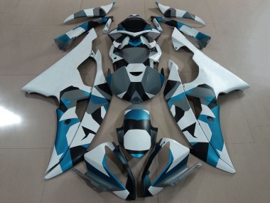 Carena Moto Yamaha YZF R6 2008-2016 - Bianco Blu Grigio Nero Camouflage Fabbrica