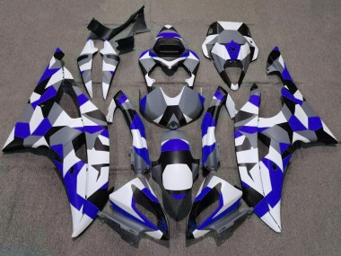 Carena Moto Yamaha YZF R6 2008-2016 - Bianco Blu Grigio Nero Camouflage Fabbrica