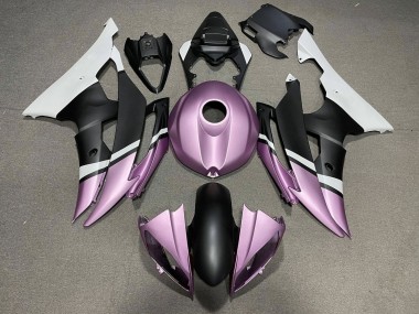 Carena Moto Yamaha YZF R6 2008-2016 - Bianco Viola Chiaro Nero Opaco Fabbrica