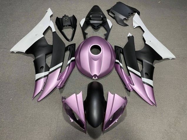 Carena Moto Yamaha YZF R6 2008-2016 - Bianco Viola Chiaro Nero Opaco