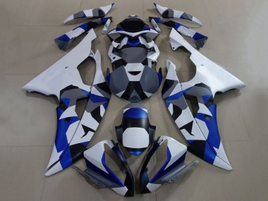 Carena Moto Yamaha YZF R6 2008-2016 - Bianco Blu Grigio Camouflage Fabbrica