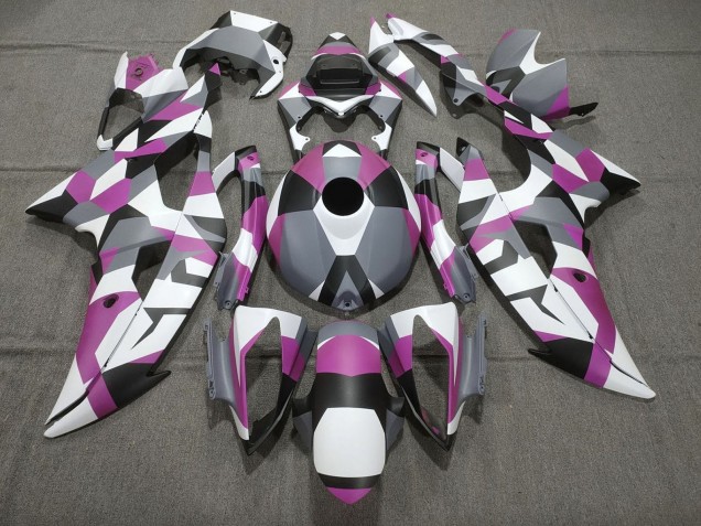 Carena Moto Yamaha YZF R6 2008-2016 - Bianco Rosa Grigio Nero Camouflage