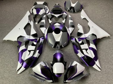 Carena Moto Yamaha YZF R6 2008-2016 - Bianco Viola Grigio Nero Camouflage Fabbrica