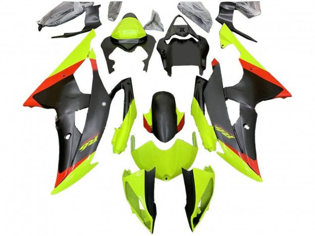 Carena Moto Yamaha YZF R6 2008-2016 - Verde Rosso Nero Opaco