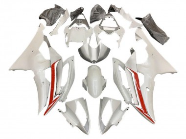 Kit Carena Moto Yamaha YZF R6 2008-2016 - Bianco Perla Rosso Fabbrica