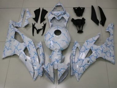 Carena Moto Yamaha YZF R6 2008-2016 - Bianco Azzurro Chiaro Fulmine Fabbrica