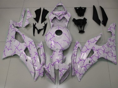 Carena Moto Yamaha YZF R6 2008-2016 - Bianco Viola Fulmine Fabbrica