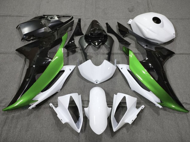 Carena Moto Yamaha YZF R6 2008-2016 - Bianco Verde Nero Lucido