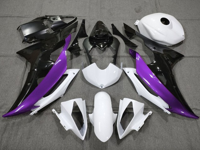 Carena Moto Yamaha YZF R6 2008-2016 - Bianco Viola Nero Lucido