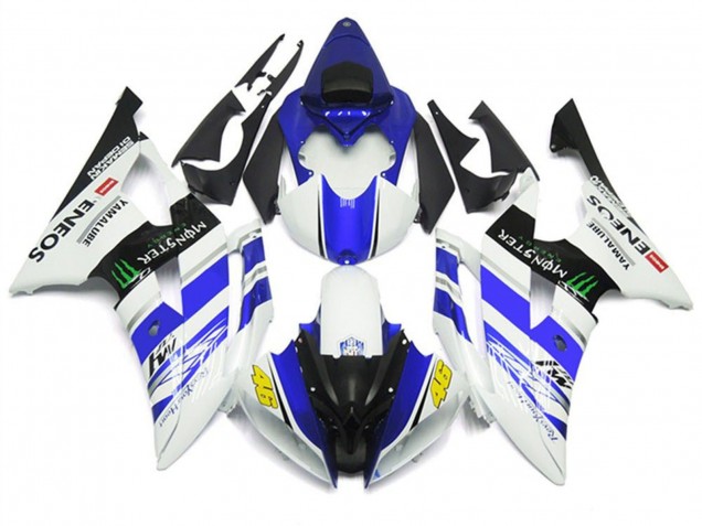 Carena Moto Yamaha YZF R6 2008-2016 - Bianco Blu Nero Lucido Verde Mostro ENEOS 46