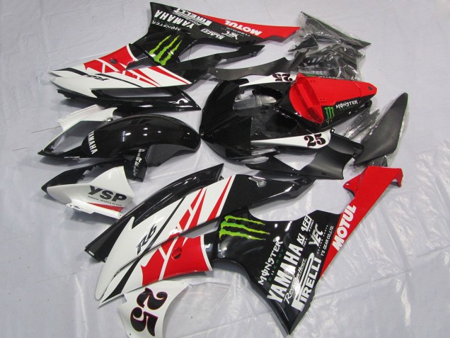 Carena Moto Yamaha YZF R6 2008-2016 - Bianco Rosso Nero Lucido Verde Mostro 25