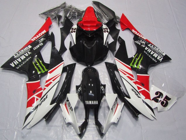 Carena Moto Yamaha YZF R6 2008-2016 - Bianco Rosso Nero Lucido Verde Mostro 25