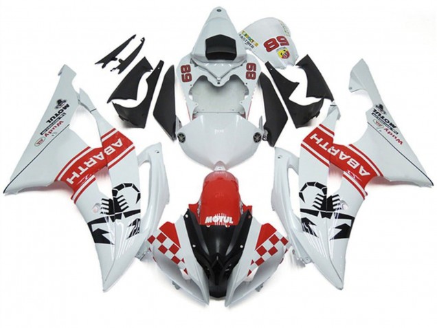 Carena Moto Yamaha YZF R6 2008-2016 - Bianco Rosso Nero Motul Michelin Abarth 89