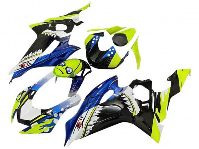 Carene Moto Yamaha YZF R6 2017-2025 - Neon Giallo Blu Squalo