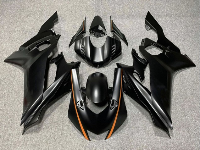 Carene Moto Yamaha YZF R6 2017-2025 - Nero Opaco Arancia