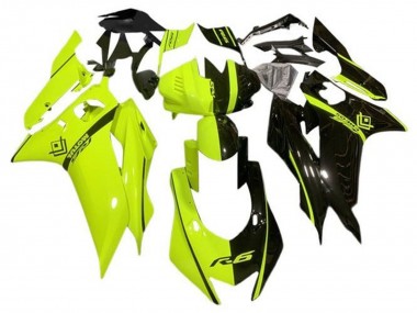Carene Moto Yamaha YZF R6 2017-2025 - Neon Giallo Nero Lucido Diviso Fabbrica