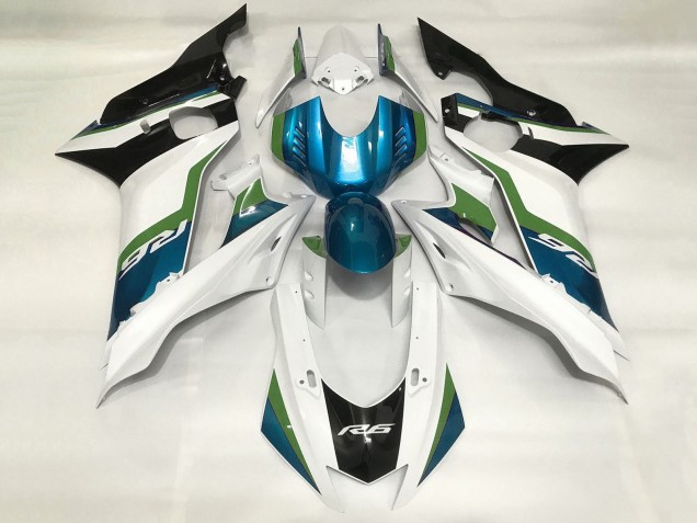 Carene Moto Yamaha YZF R6 2017-2025 - Bianco Blu Verde Nero