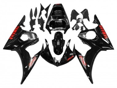 Carena Moto Yamaha YZF R6 2005 - Nero Lucido Rosso Fabbrica