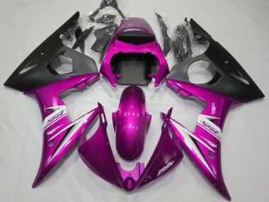 Carena Moto Yamaha YZF R6 2005 - Rosa Nero Opaco Bianco Fabbrica