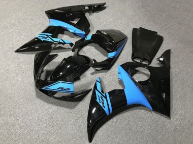 Carena Moto Yamaha YZF R6 2005 - Nero Lucido Azzurro Chiaro Fabbrica