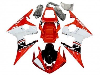 Carena Moto Yamaha YZF R6 2003-2004 - Rosso Bianco Nero Lucido Banda Fabbrica