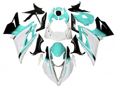 Carena Moto Triumph Daytona 675 Triple 2013-2016 - Bianco Turchese Blu Nero Lucido Fabbrica