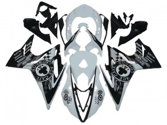 Carena Moto Triumph Daytona 675 Triple 2013-2016 - Bianco Nero Lucido Cafe London