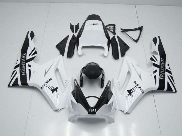 Carena Moto Triumph Daytona 675 Triple 2006-2008 - Bianco Nero Lucido Dark Dog