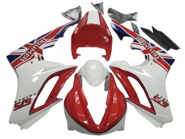 Carena Moto Triumph Daytona 675 Triple 2009-2012 - Bianco Rosso