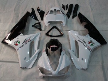 Carena Moto Triumph Daytona 675 Triple 2009-2012 - Bianco Nero Lucido Motul Fabbrica