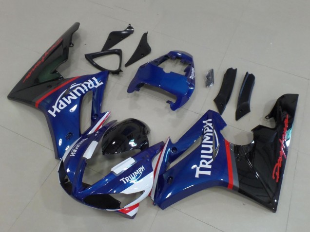 Carena Moto Triumph Daytona 675 Triple 2009-2012 - Blu Rosso Bianco Nero Lucido