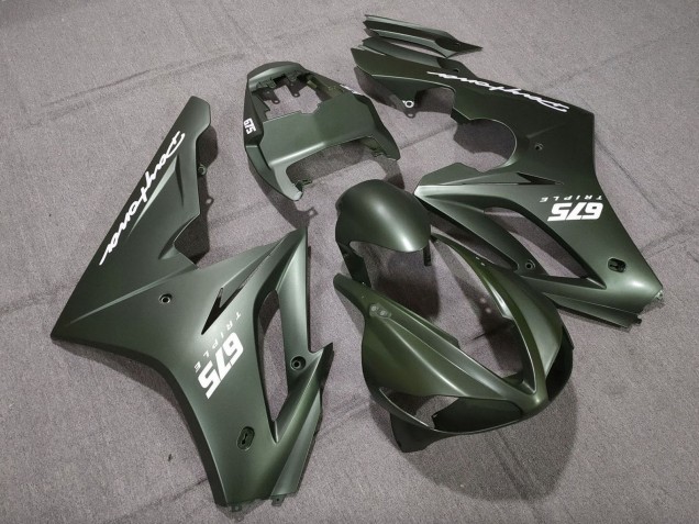 Carena Moto Triumph Daytona 675 Triple 2009-2012 - Verde Opaco Bianco