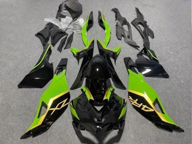 Carena Moto Kawasaki ZX4R ZX-4RR 2019-2025 - Nero Lucido Verde Oro