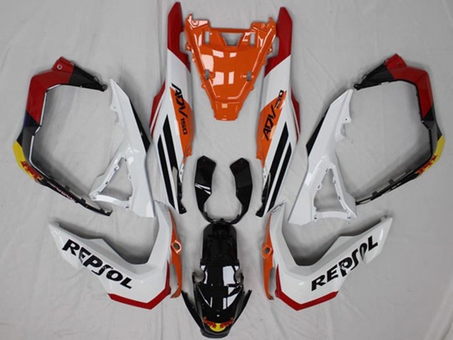 Carena Moto Honda ADV150 2018-2021 - Bianco Arancia Rosso Giallo Nero Lucido Repsol