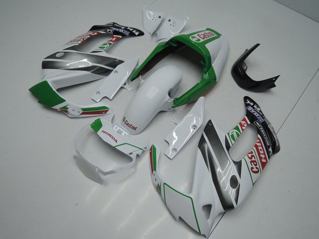Carena Moto Honda VTR1000F 1997-2005 - Bianco Verde Nero Lucido Castrol
