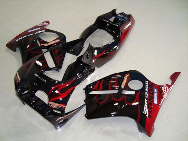 Carena Moto Honda CBR250RR MC19 1988-1989 - Nero Lucido Rosso Fiamma
