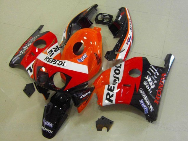 Carena Moto Honda CBR250RR MC22 1990-1998 - Arancia Bianco Rosso Nero Lucido HRC Repsol